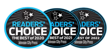 Johnson City Press Reader's Choice Award Icons for 2020, 2021, & 2023