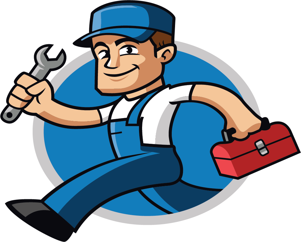 Collins Plumbing Logo Image of running plumber man