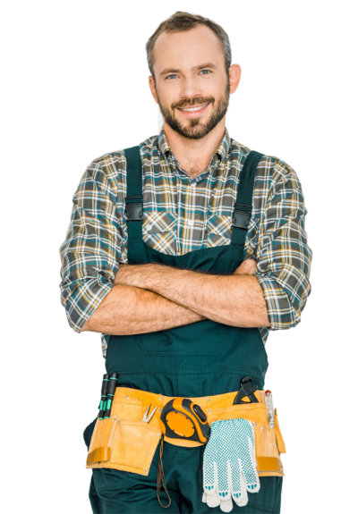 Plumber standing confidently after finishing the job