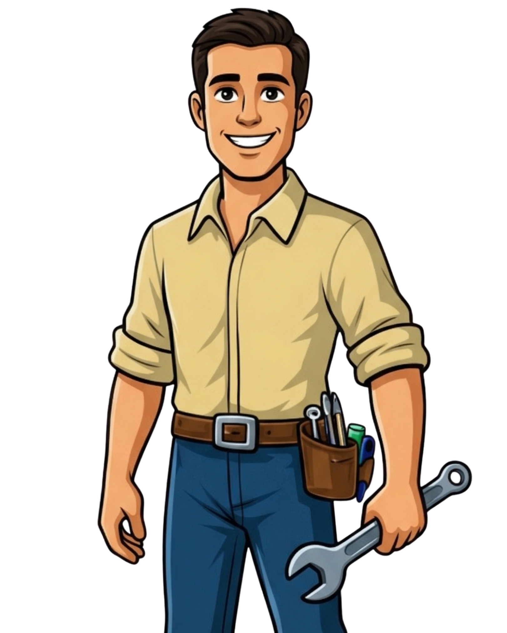 Plumber standing confidently after finishing the job