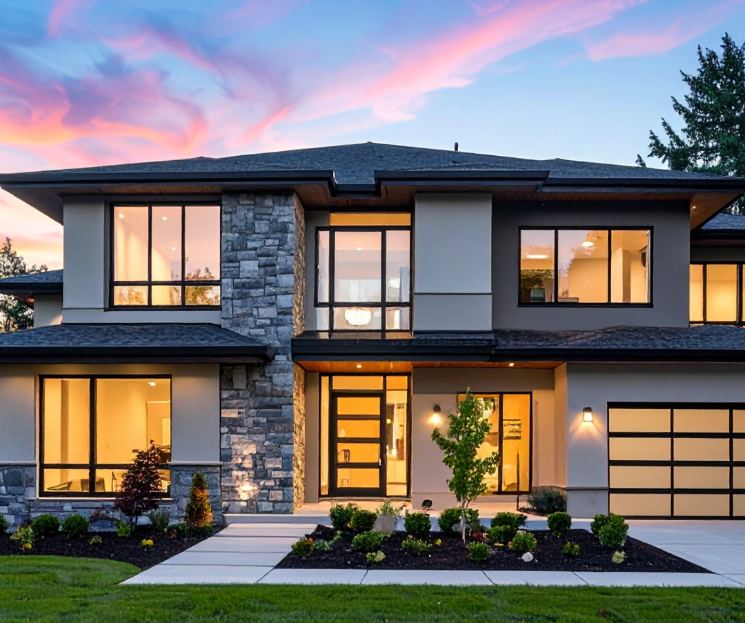 Picture of a beautiful blue residential home
