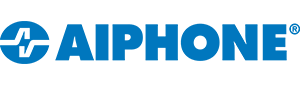 Un logo aiphone bleu sur fond blanc