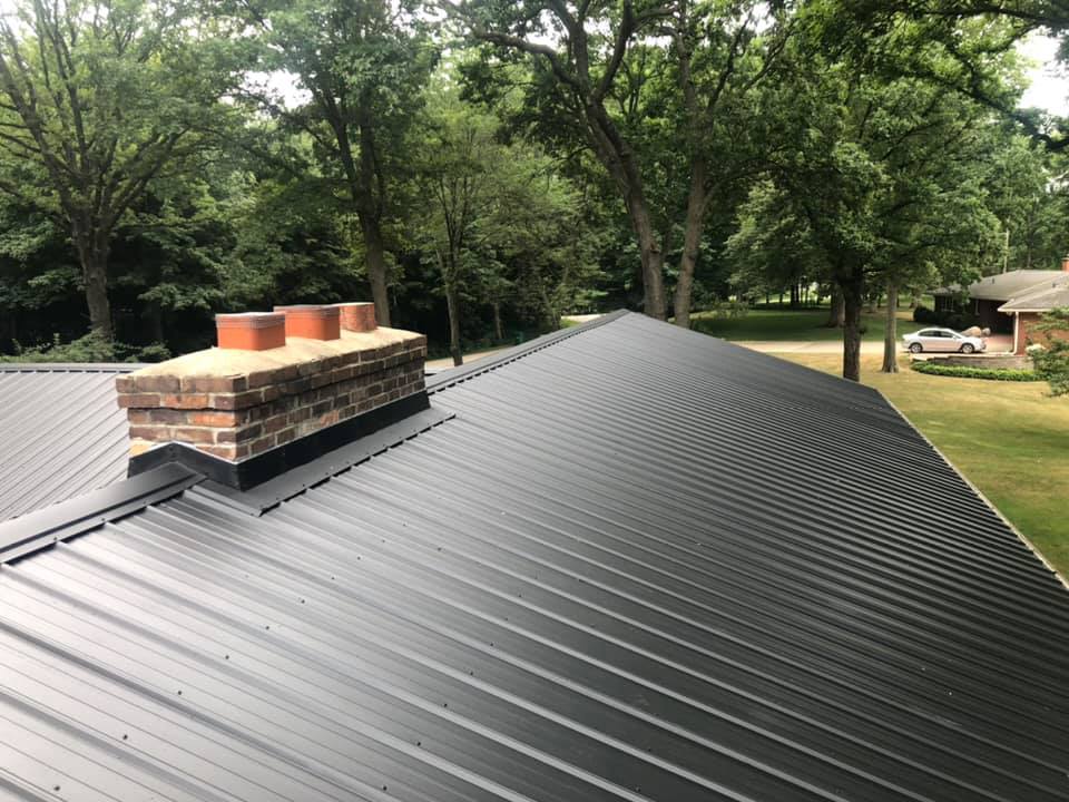 A roof just after metal roof installation in Cedar Falls, IA