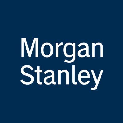 The morgan stanley logo is on a blue background.