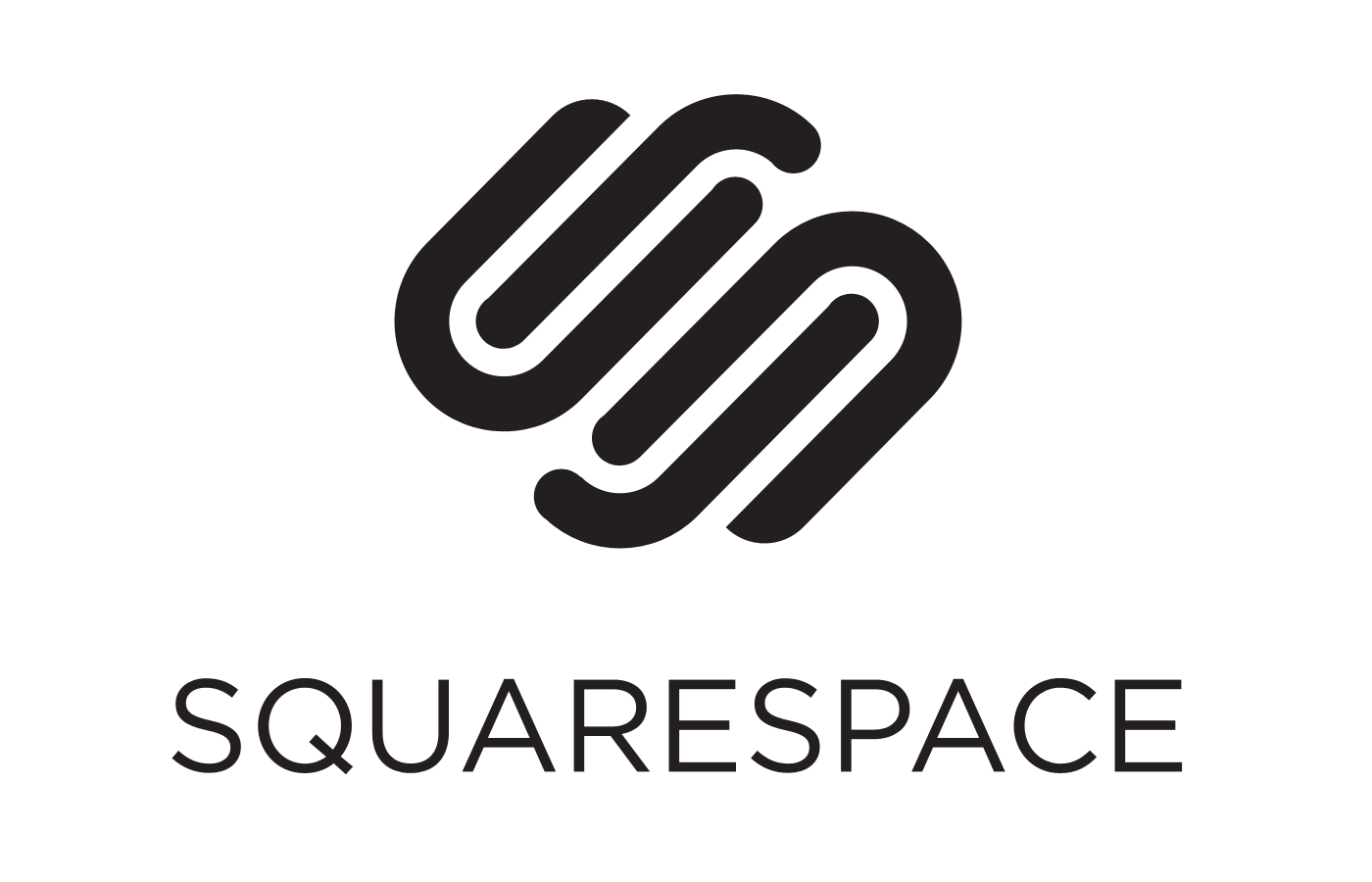 A black and white logo for squarespace on a white background