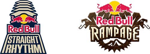 Two logos for red bull straight rhythm and red bull rampage