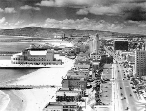 1934 Long Beach downtown aerial