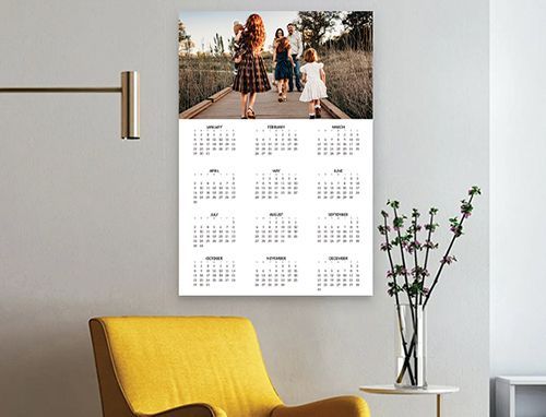 Calendar on wall