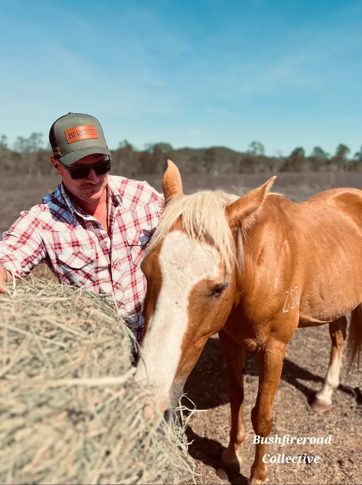 Blue Leopard Print Trucker Hat With A Brown Patch — Bushfire Road Collective in Mareeba ,QLD
