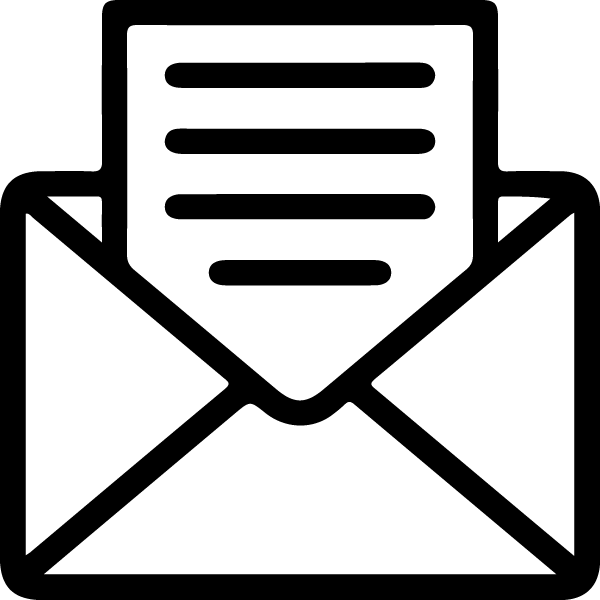 Open envelope with a letter inside.