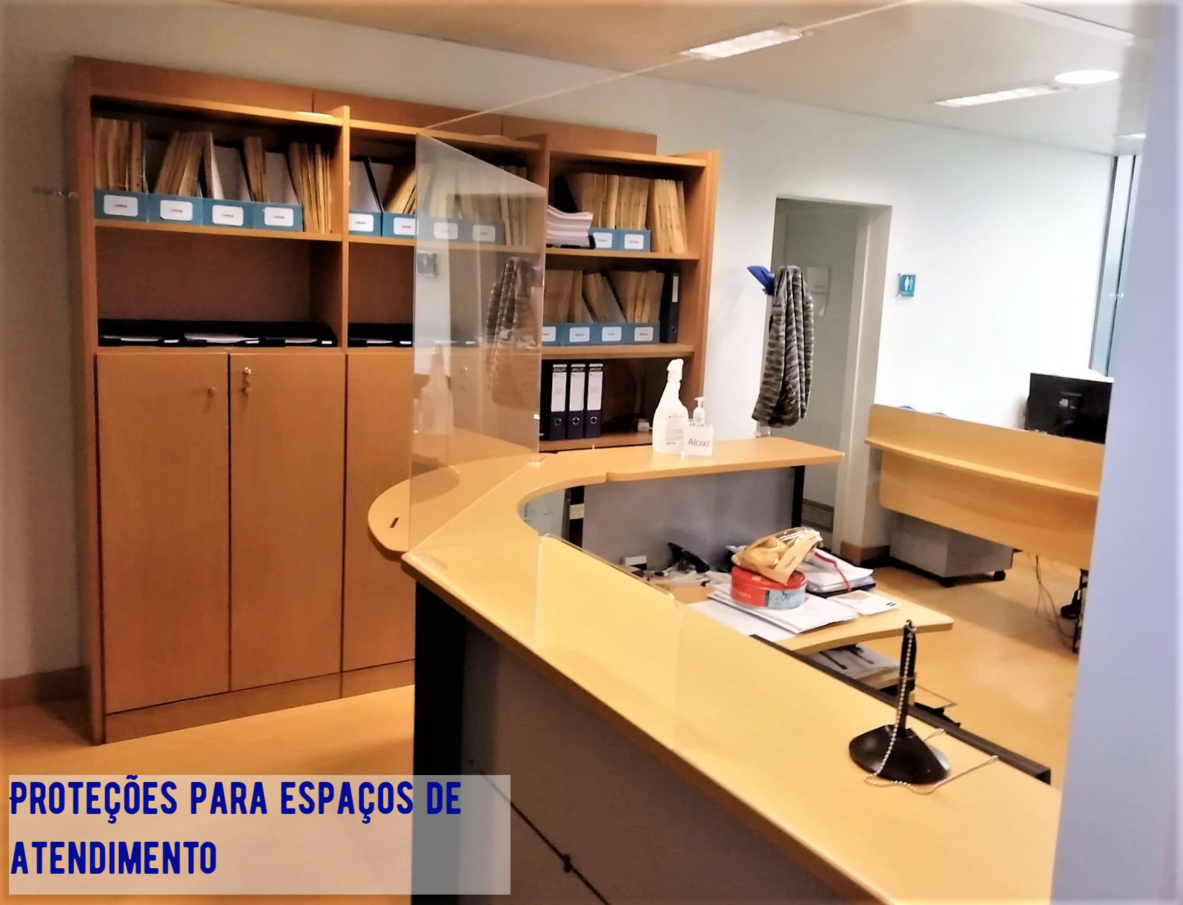 Proteções para espaços de atendimento