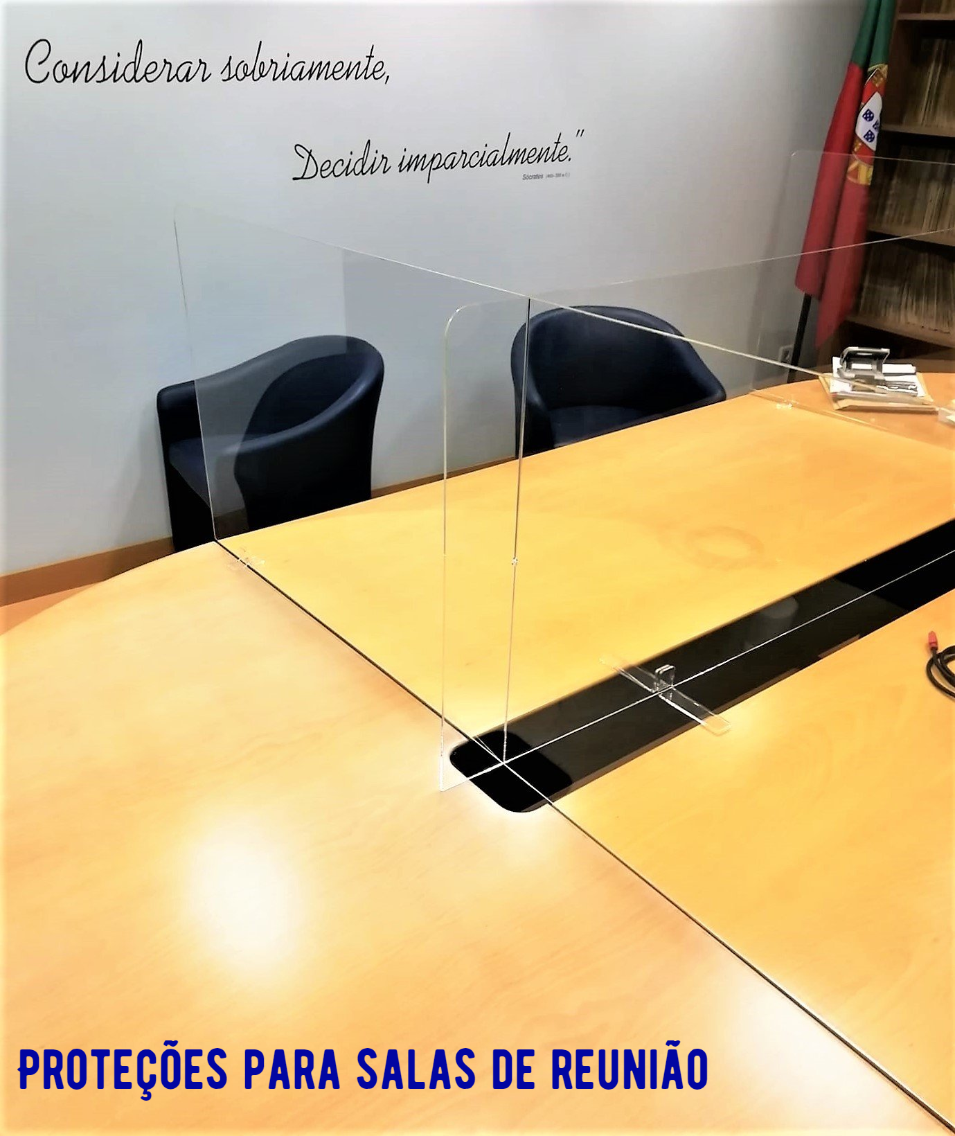 Proteções para espaços de atendimento e salas de reunião