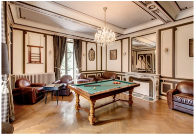 pool table placed at center of the room