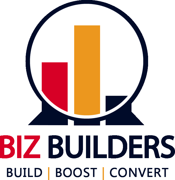 a logo for biz builders build boost convert