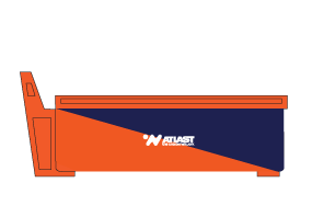 Orange and blue ATLAS tool box.