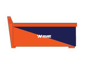 Orange and navy toolbox with 
