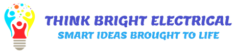 The logo for think bright electrical smart ideas brought to life