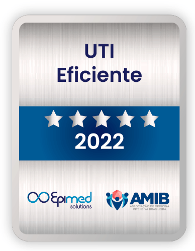 Um emblema prateado que diz uti eficiente 2022.
