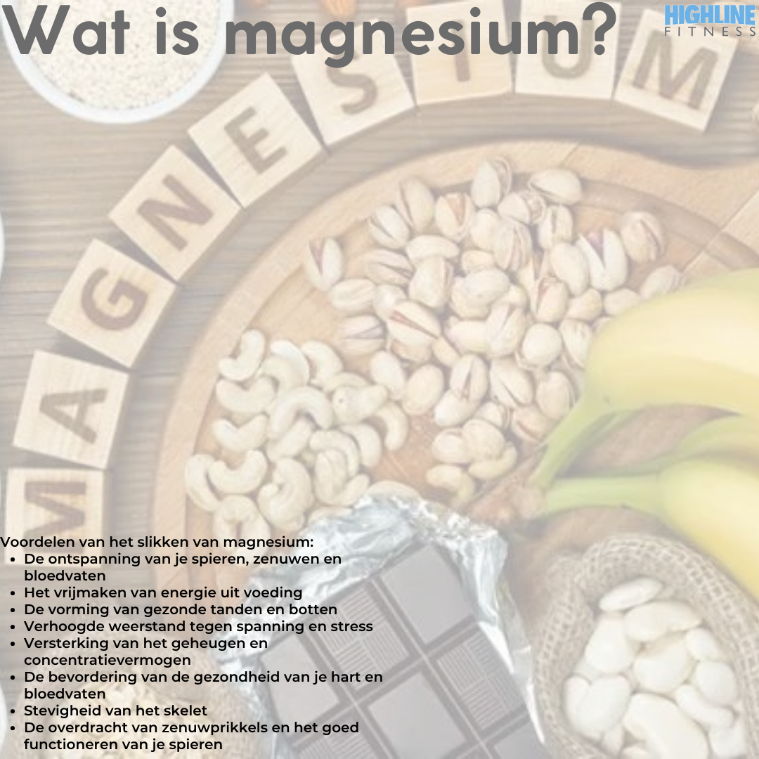 Een poster waarop staat wat magnesium is