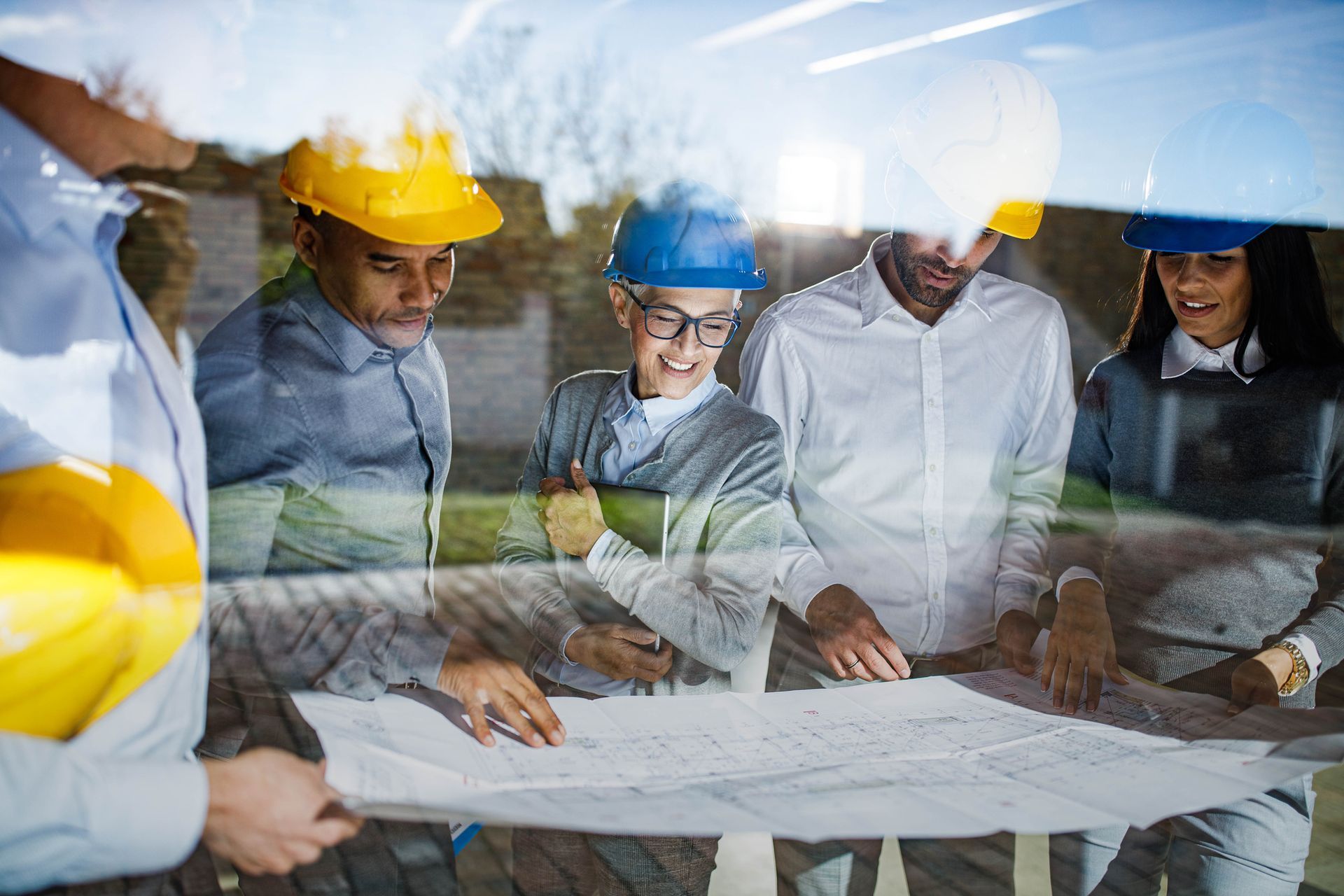 Team Of Architects Analyzing Blueprints - Coopersburg, PA - Allegiant