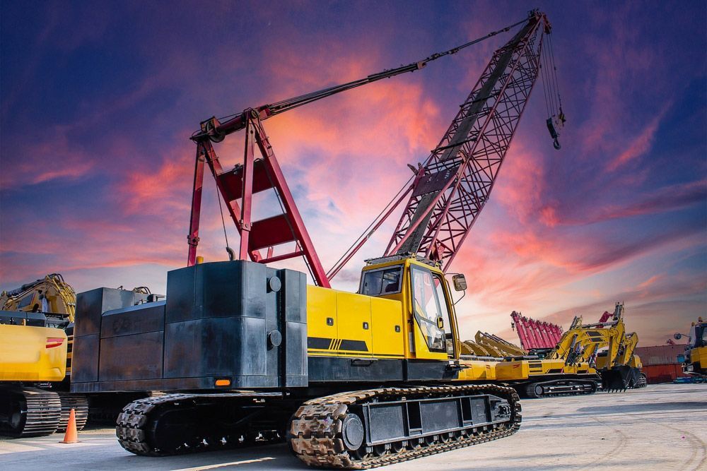 Large Yellow Crane is Parked in a Parking Lot — Barkly Hire in Ryan, QLD