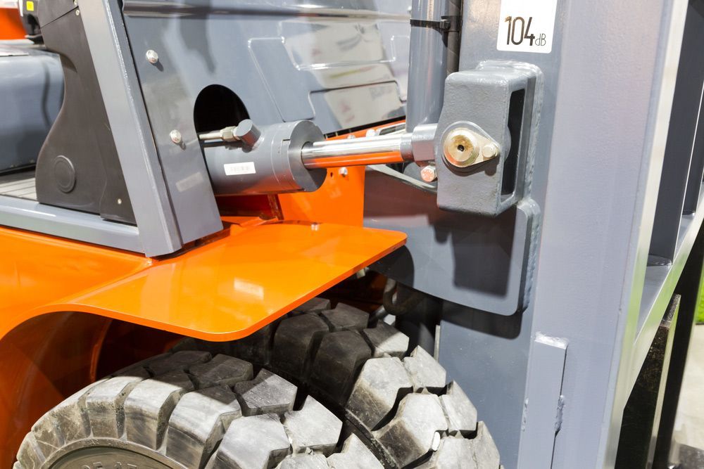 Close Up of a Forklift With a Large Tire — Barkly Hire in Ryan, QLD