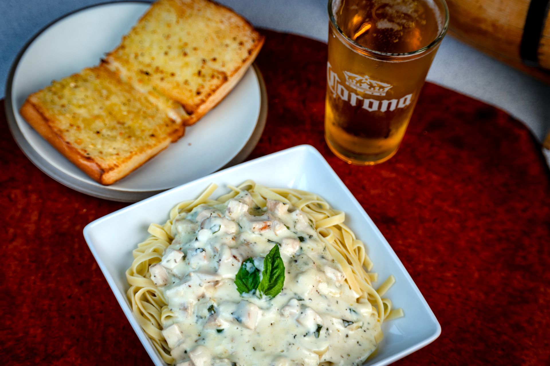 Fettuccini & Garlic Bread