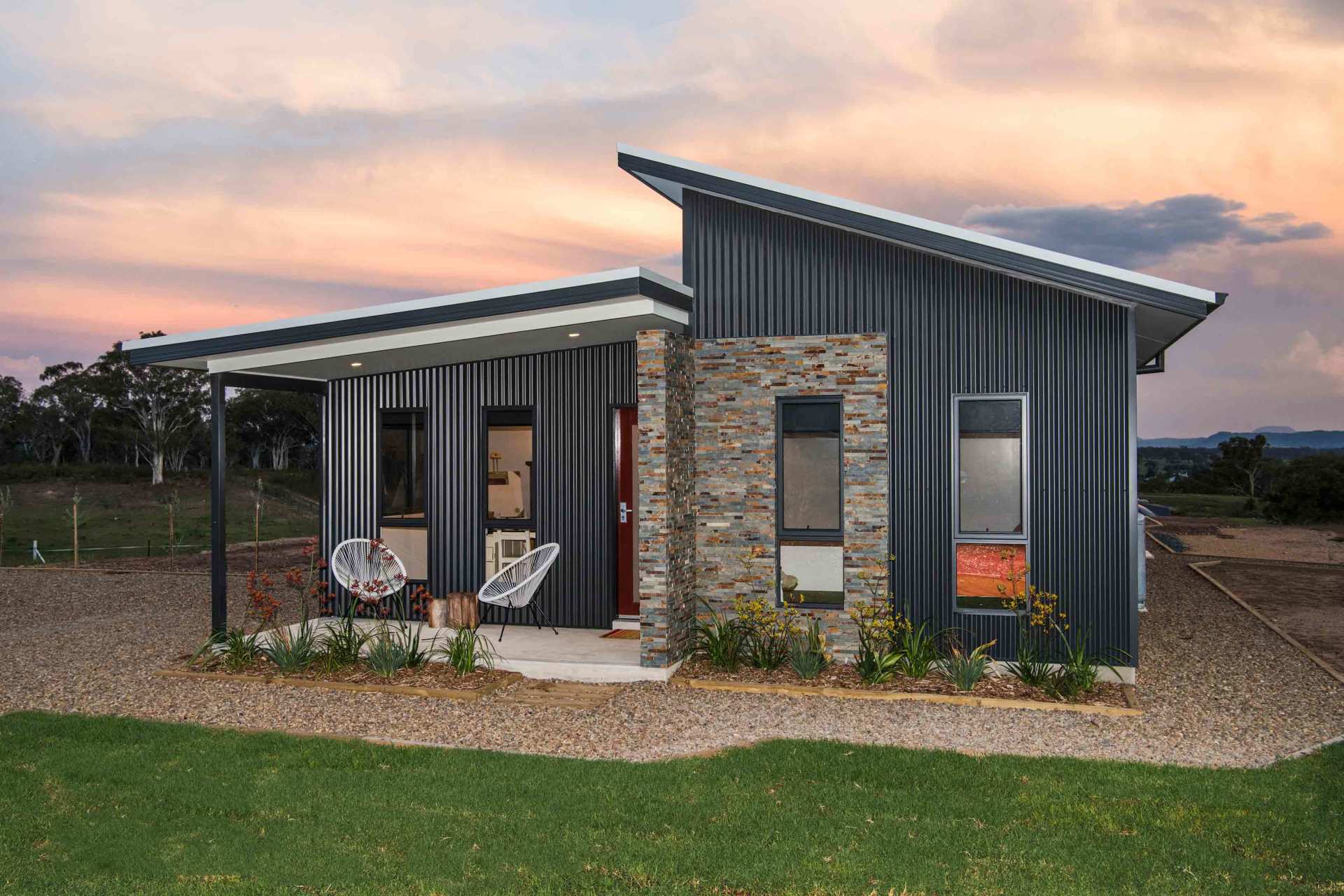 house and the sunset