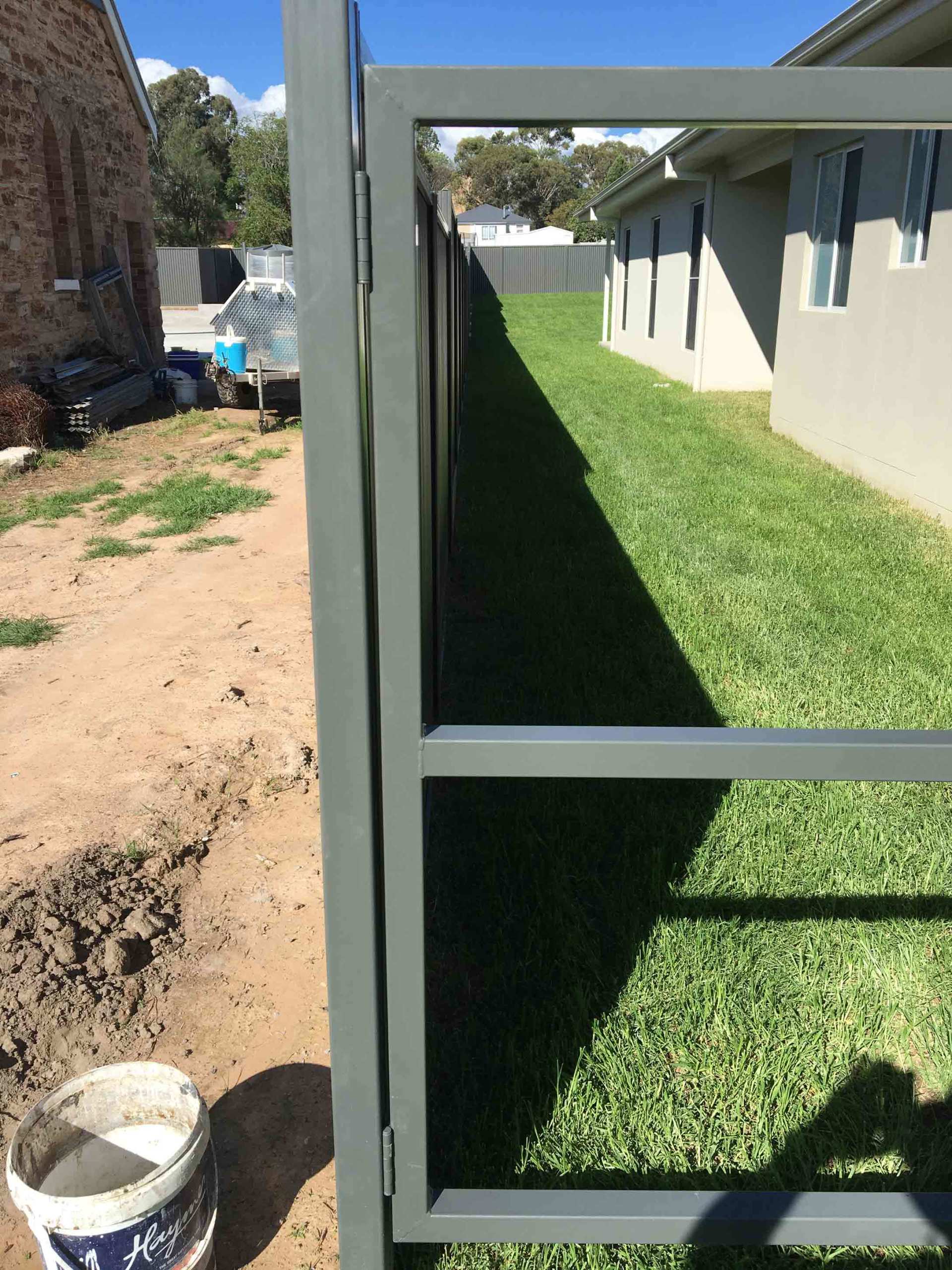 the door and the green field