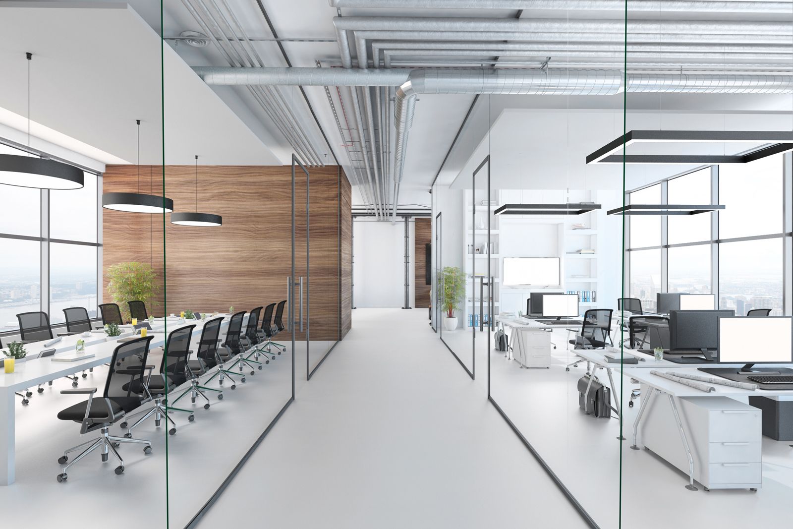 Modern Office Interior — Fayetteville, AR — Fayetteville Glass Company Inc