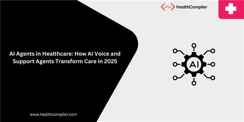 Title slide about AI in healthcare. Black background, AI graphic, and a pink plus sign.