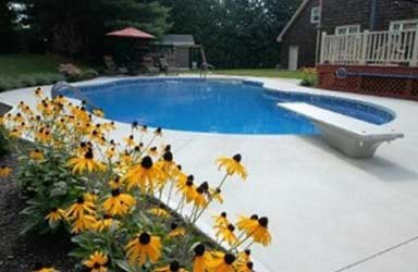 Flowers and Swimming Pool - Inground Pool in Lewiston, ME Flowers and Swimming Pool - Inground Pool in Lewiston, ME