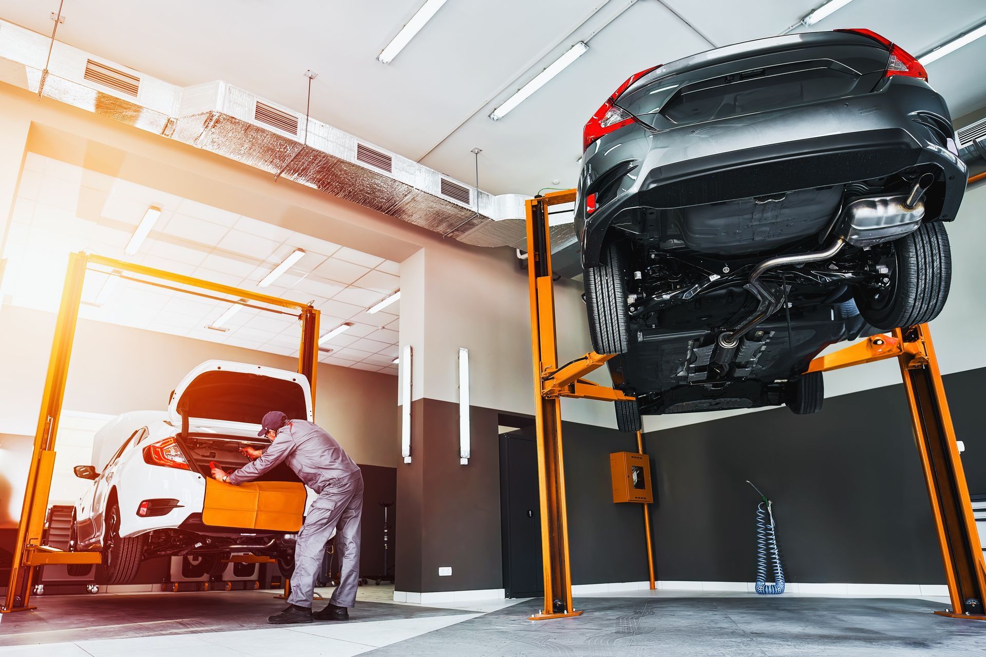 A man is working car Maintenance