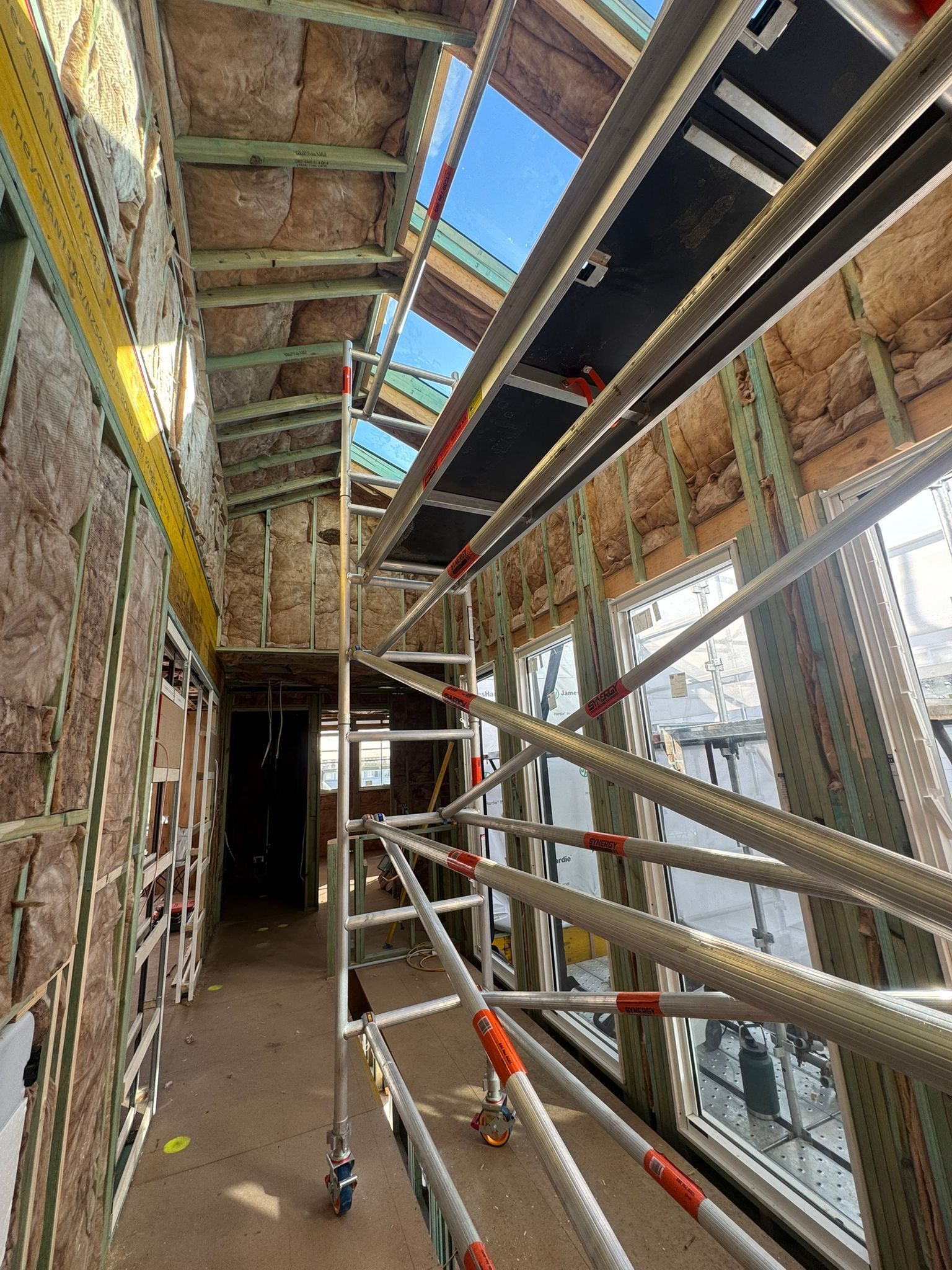 Insulation in roof and walls