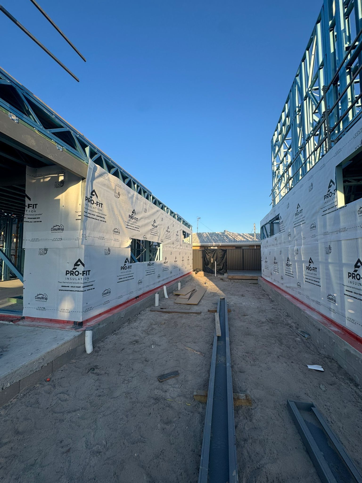 A new house insulation on exterior
