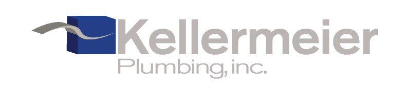 Logo for Kellermeier Plumbing, Inc. features a blue square with a stylized gray curve and the company name.