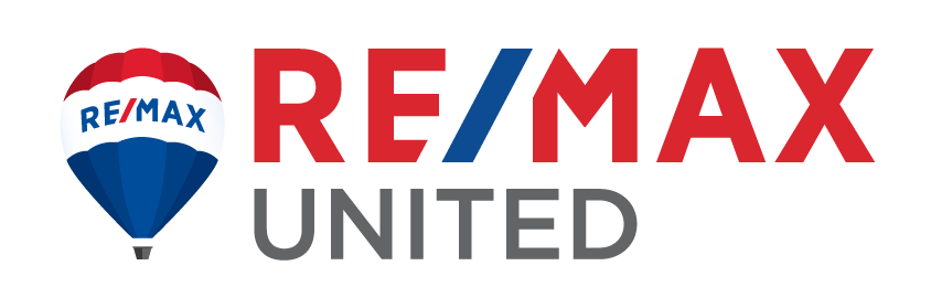 RE/MAX United logo featuring a red, white, and blue hot air balloon with the words