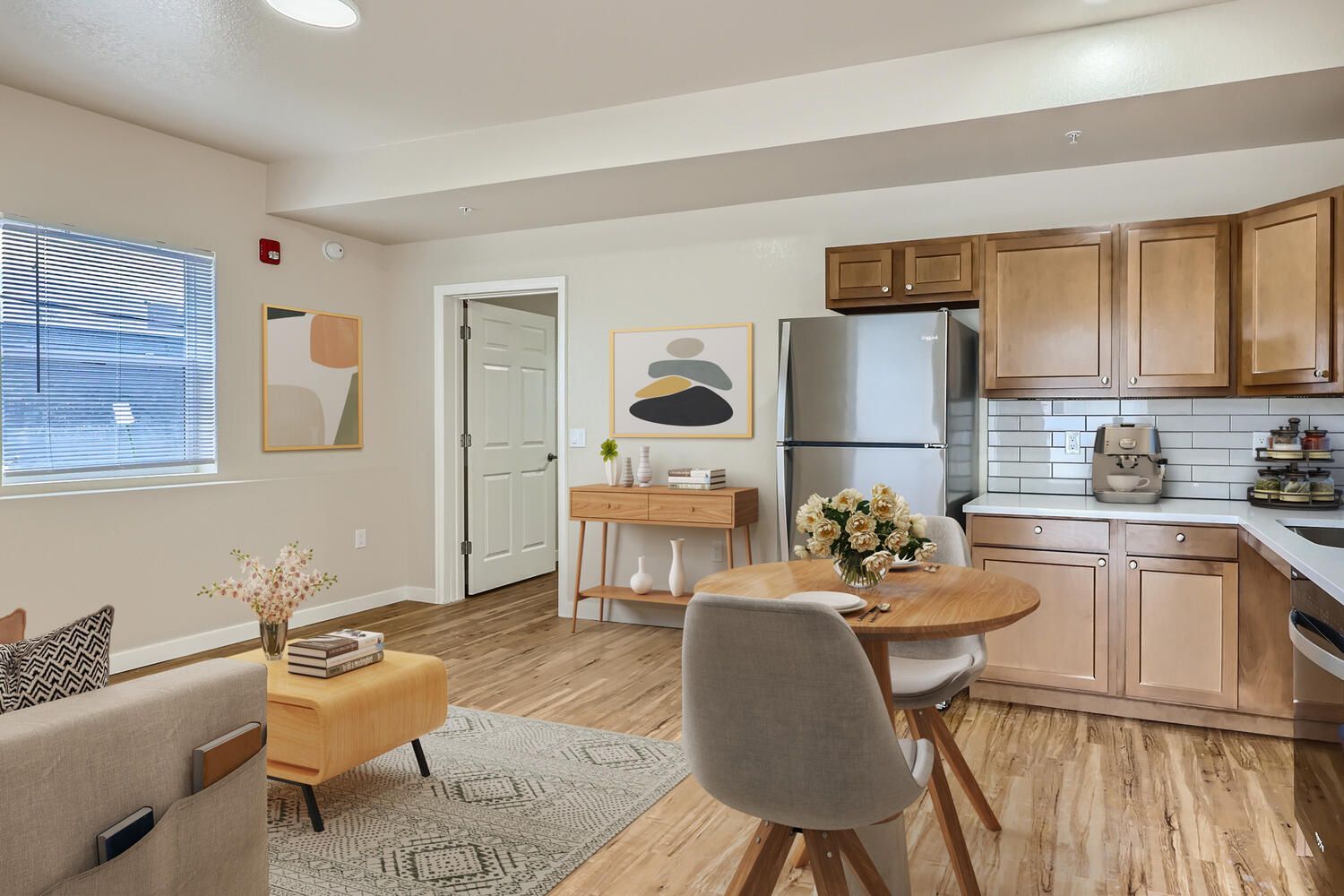 Kitchen and living room