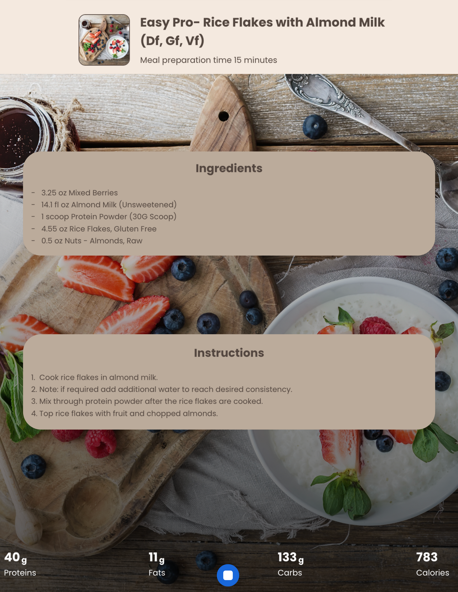 Easy Pro-Rice Flakes with Mixed Berries