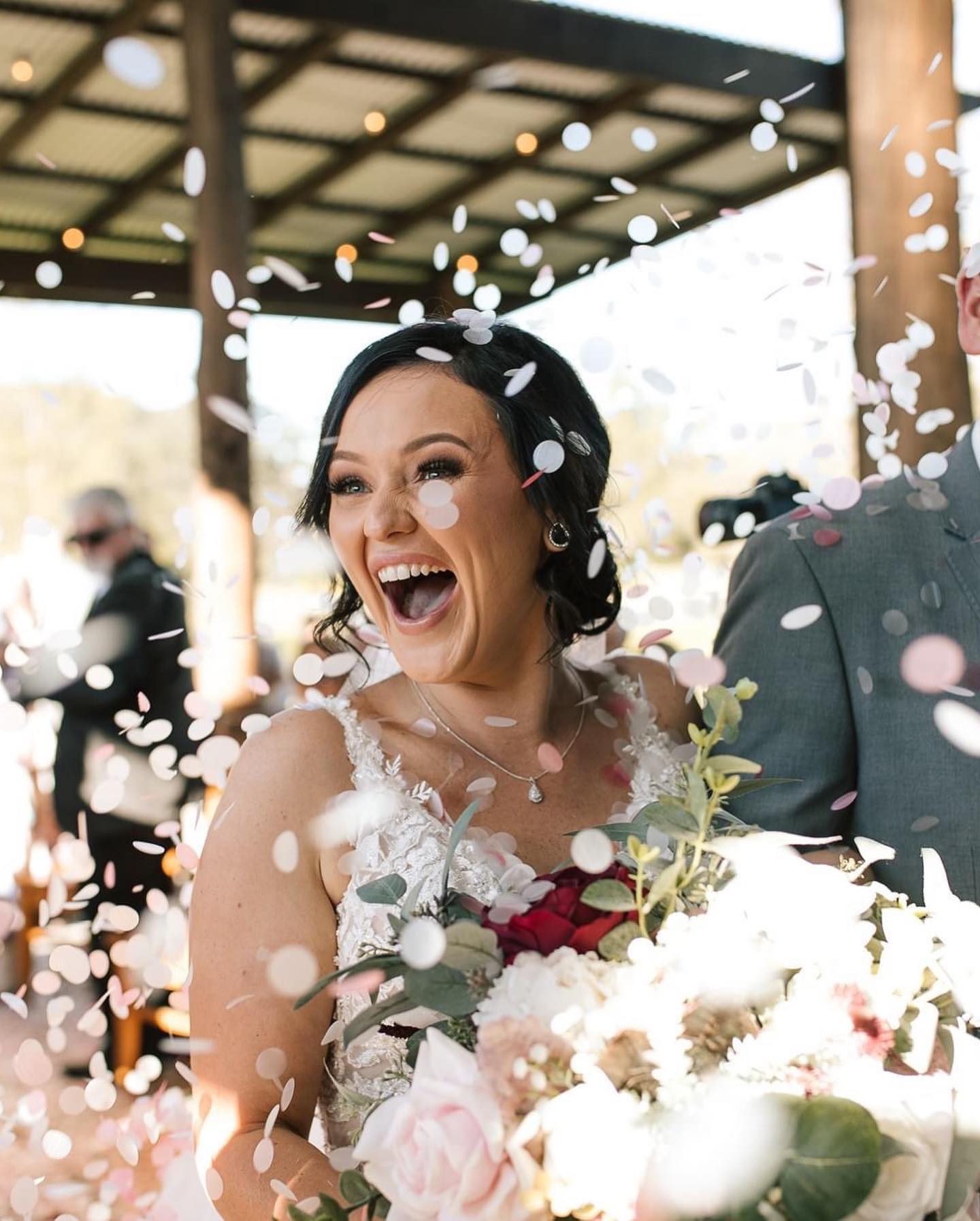 Bride Super happy at here Wedding — Vintage La Belle In Mount Hutton NSW
