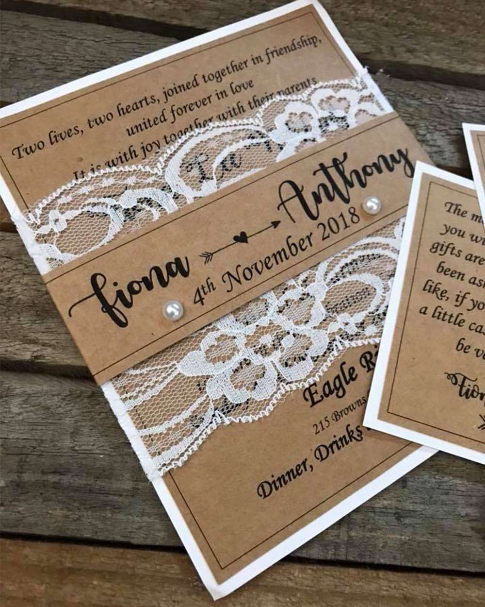 Fiona And Anthony Wedding Invitations — Vintage La Belle In Mount Hutton NSW