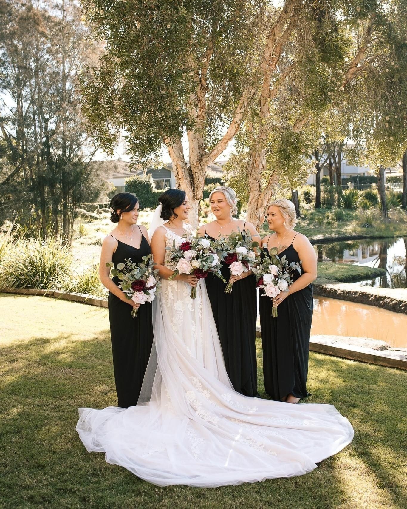 Bridesmaids at Black Dress — Vintage La Belle In Mount Hutton NSW