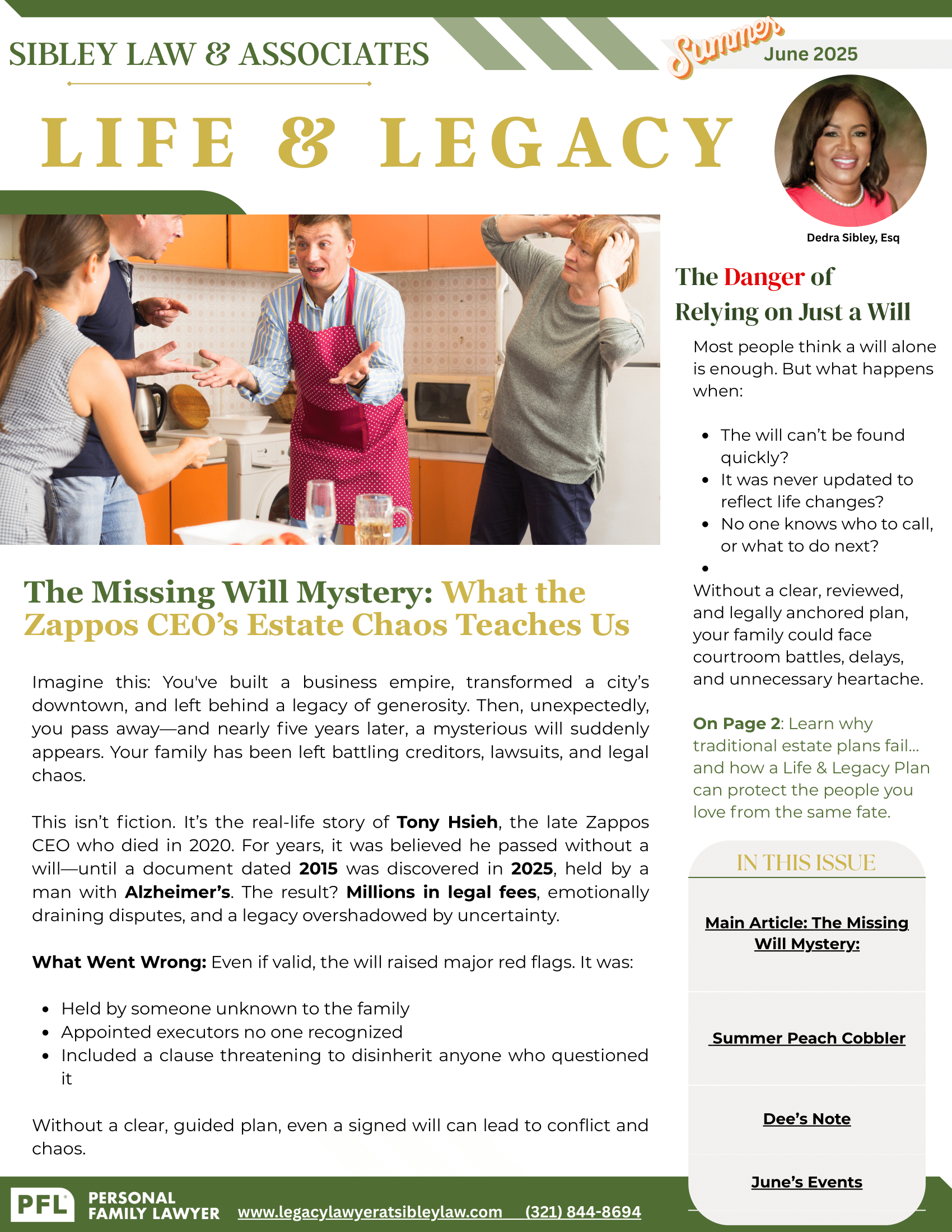 Newsletter with headline 