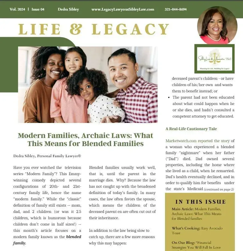 A newspaper article about modern families and archaic laws