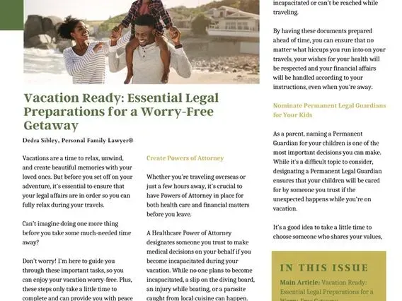 Vacation ready : essential legal preparations for a worry free getaway