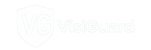 A blue shield with the words vg visiguard written on it.