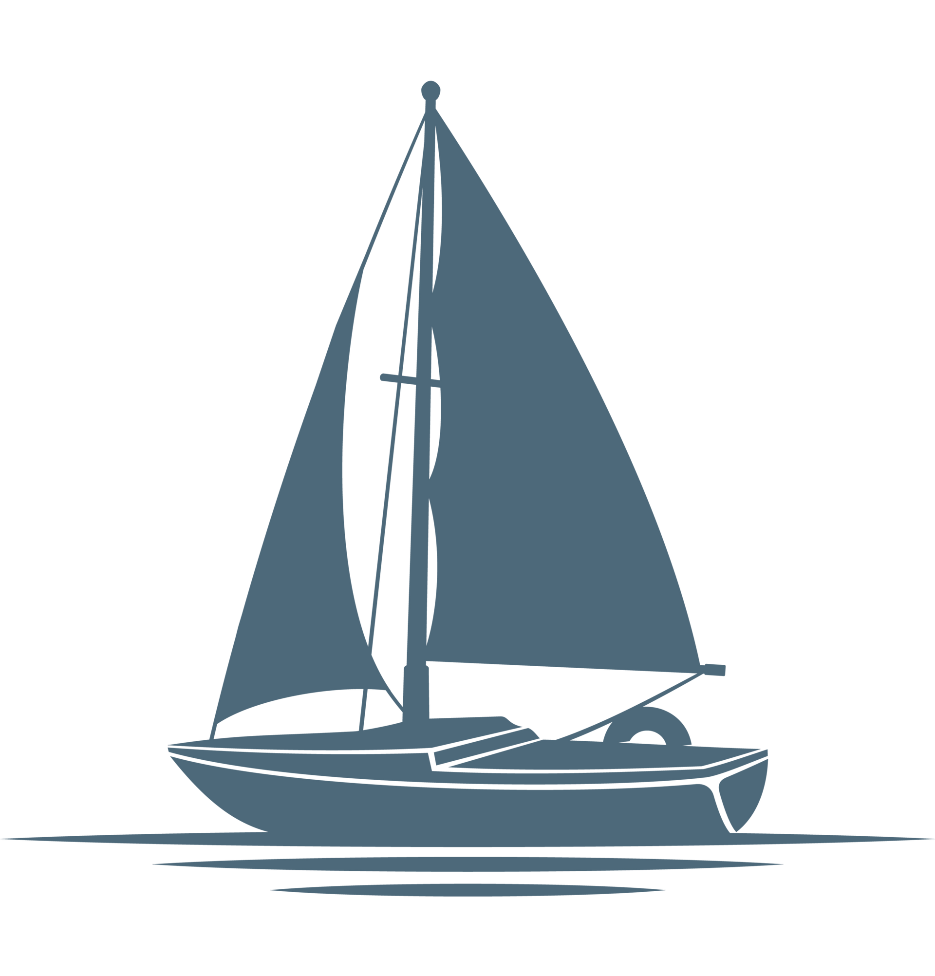 A sailboat is floating on top of a body of water.