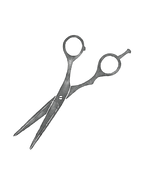 A pair of scissors on a white background.