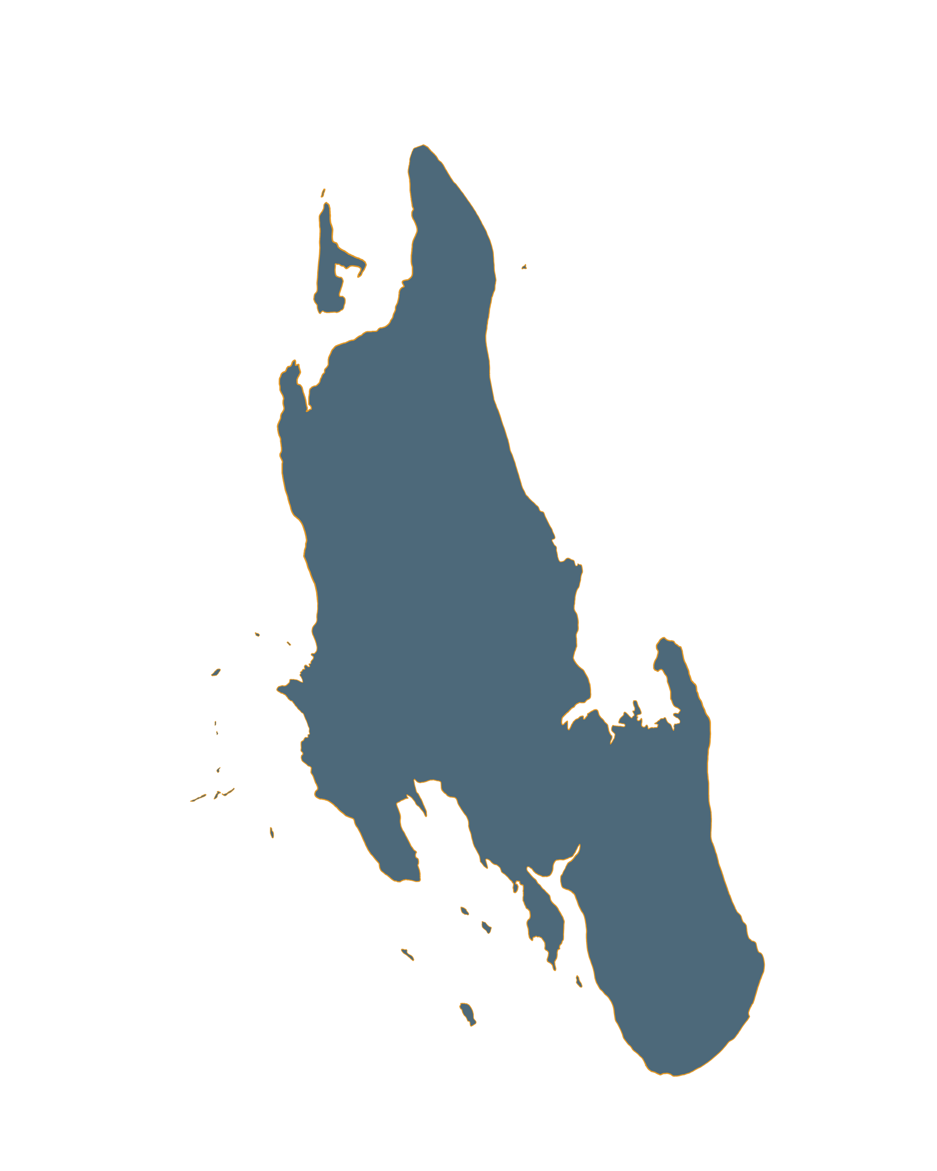 A silhouette of a map of a country on a white background.