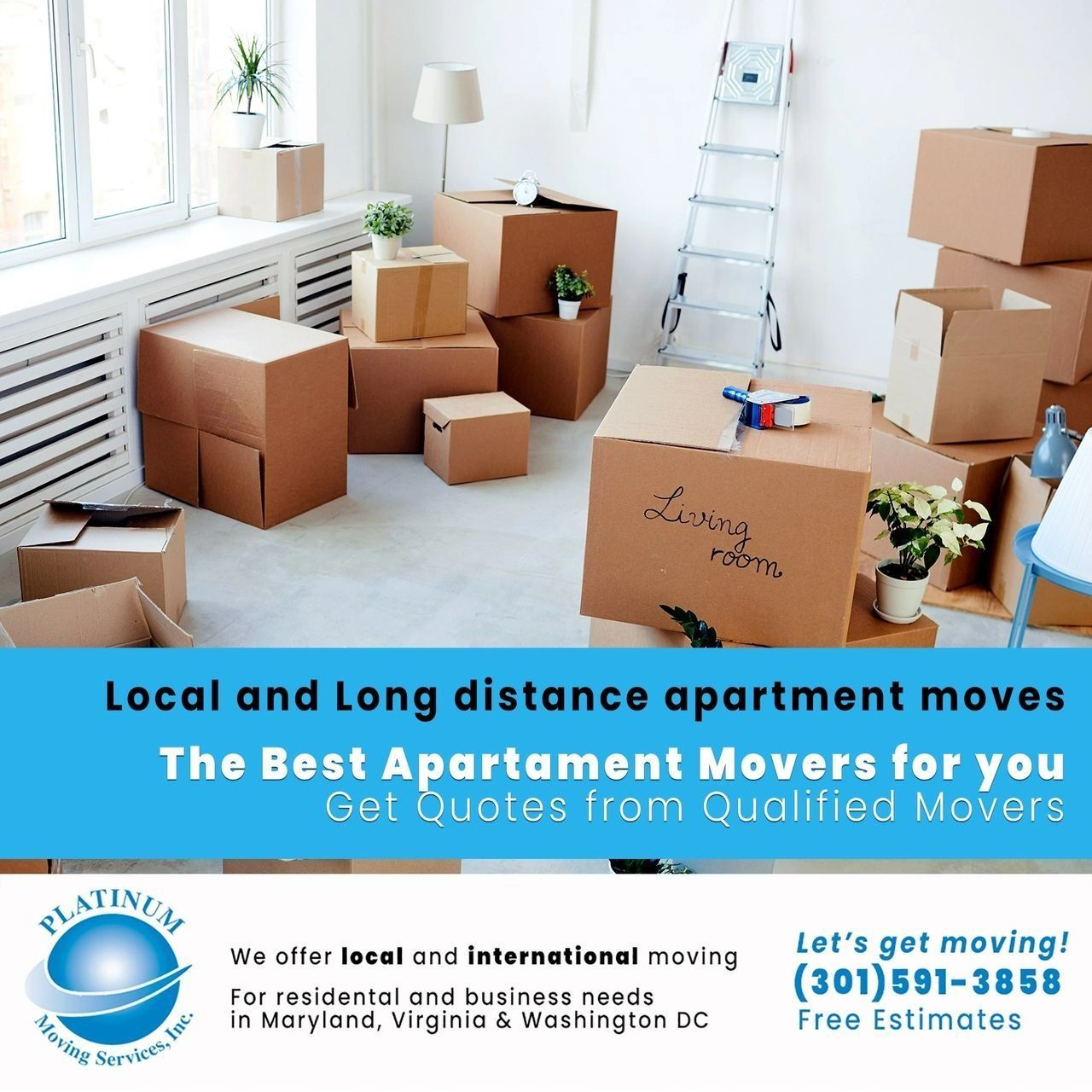 An advertisement for local and long distance apartment moves